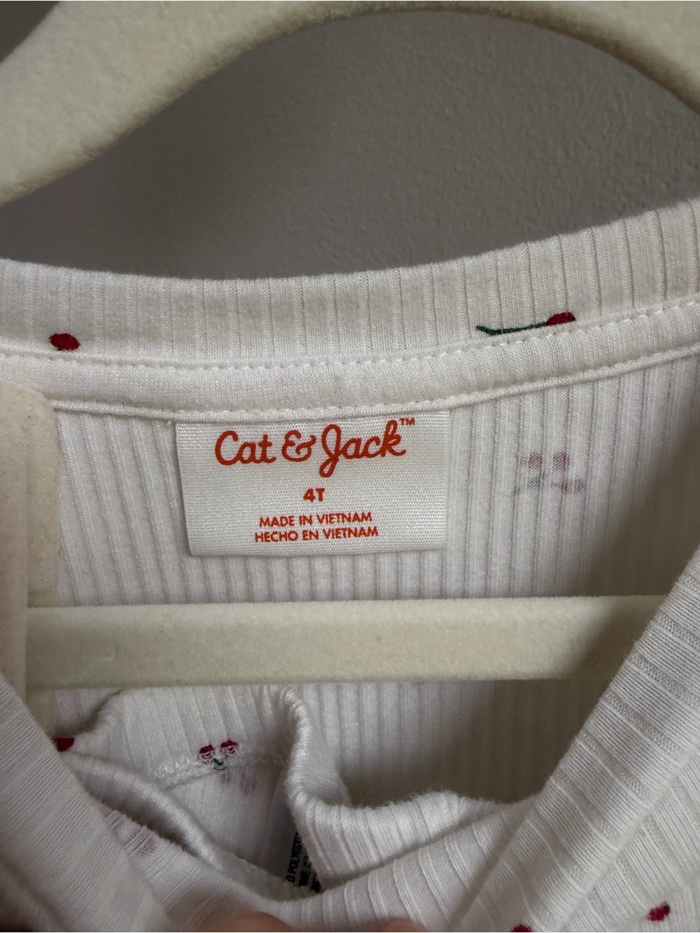 Cat & Jack Cream Ribbed Cherry Set - Picture 4 of 4